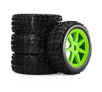 RC Caoutchouc Pneus Compatible avec Axial pour SCX10 II D90 pour Yikong pour Traxxas pour TRX4 1/10 RC Pièces De Voiture sur Chenilles Accessoires en Métal 1.9 "Jantes De Roue Beadlock(Green)