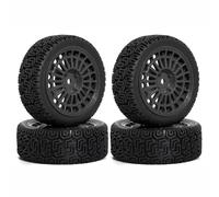 RC Caoutchouc Pneus Compatible avec Tamiya pour TT02 pour TT01 XV02 pour HSP 94123 pour Kyosho 1/10 RC, Accessoires De Pièces De Voiture, Roues De 68mm avec Pneus(Black)