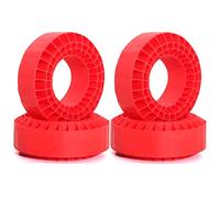 RC Caoutchouc Pneus Compatible avec TRX4 pour SCX10 pour Capra 1/10 RC, Pièces De Mise À Niveau De Voiture, Accessoires 1.9 Pouces, Gel De Silice Souple, Anti-Mousse, Pneus 105x42mm(Red)