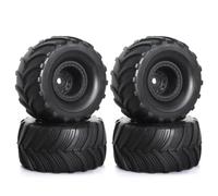 RC Caoutchouc Pneus Compatible avec TRX4M pour FMS pour Axial pour SCX24 1/18 1/24 RC Pièces De Voiture sur Chenilles Accessoires 52mm 1.0 "Jeu De Pneus De Jante De Roue De Camion Monstre(Black)