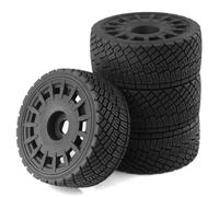 RC Caoutchouc Pneus Pour Arrma Pour Traxxas Pour Redcat Pour Team 1/7 1/8 4 Pièces 100 Mm Pour Rallye Tout-terrain Pour Buggy Pneus Roues Hexagonales 17 Mm Pièces Mise À Niveau Pour Voiture RC(Black)