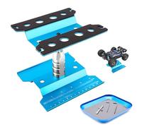 RC Car Work Stand et Plateau à vis Rotatif à 360 ° en Aluminium Station de réparation pour 1/8 1/10 1/12 1/16 1/18 Échelle Traxxas TRX4 Axial Arrma Redcat Losi RC Crawler Monster Truck Buggy Bleu