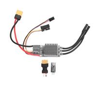 RC chenille ESC AM32 sans balais 80A pour 2-6S, sortie BEC réglable 5-8.2V avec connecteur de mise à niveau du micrologiciel du dissipateur thermique
