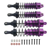 Rc Crawler Amortisseurs pour Arrma pour Mega550 pour Senton pour Granite pour Rock pour Typhon 3s 1/10 Ensemble 4 Amortisseurs Avant Arrière Alliage Complet Pièces Réparation Mise Niveau(Purple)