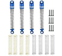 Rc Crawler Amortisseurs pour Axial pour SCX24 90081 pour Gladiator pour Wrangler 1/24 48mm Amortisseur Chocs en Aluminium Pièces Voiture Et Camion sur Chenilles RC(Blue Silver)