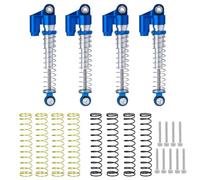 Rc Crawler Amortisseurs pour Axial pour SCX24 pour Deadbolt C10 pour Wrangler pour Gladiator pour Bronco 1/24 Voiture RC 4 Pièces 43mm Métal Fileté Tele Amortisseur Amortisseur(Blue Silver)