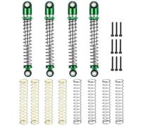Rc Crawler Amortisseurs pour Axial pour SCX24 pour Deadbolt C10 pour Wrangler pour Gladiator pour Bronco 1/24 48 Mm Amortisseurs en Alliage D'aluminium Modèle Voiture RC(Green Silver)