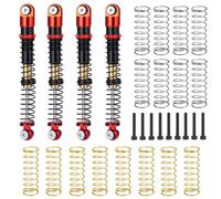 Rc Crawler Amortisseurs pour Axial pour SCX24 pour Deadbolt pour Wrangler pour Gladiator pour Bronco C10 1/24 4 Pièces pour Voiture Et Camion RC Amortisseurs en Alliage Daluminium 53Mm(Red Black)