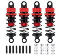 Rc Crawler Amortisseurs pour Tamiya pour TT02 1/10 4 Pièces De 62 Mm Ensemble D'amortisseurs À Huile en Alliage D'aluminium Mise À Niveau pour Voiture RC Drift(Red)