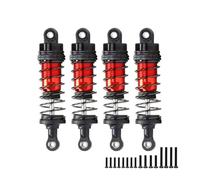 Rc Crawler Amortisseurs pour Tamiya pour WLtoys pour Kyosho 1/12 1/14 1/16 4 Pièces Amortisseur en Aluminium 66 Mm 72 Mm Et Accessoires De Rechange pour Voitures RC(Red-Black,66mm)