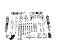 Rc Crawler Amortisseurs pour WLtoys 1/12 12429 Ensemble 10 Pièces Rechange pour Voiture RC Mise À Niveau en Métal Poutre Principale Amortisseur Hydraulique Tige Traction Coupelle Direction(Silver)