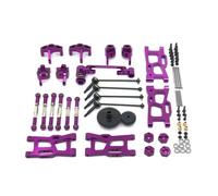 Rc Crawler Amortisseurs pour WLtoys 124016 124017-18 124019 144001 144010 Kit Tige Traction Darbre Transmission pour Bras Oscillant Engrenage Direction Pièces Voiture RC Mise Niveau en Métal(Purple)