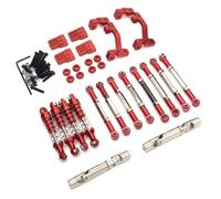 Rc Crawler Amortisseurs pour WPL C14 C24 C24-1 C54 1/16 Métal pour Châssis Biellette Tige De Traction Support Amortisseur Arbre Transmission Ensemble Accessoires Mise À Niveau Voiture RC(Red)