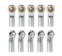 RC Crawler M3 Link Tie Rod End Ball Joint 1/10 Scale métallique Suspension Gestion Partie Compatible avec SCX10 D90 D110 CC01(Silver 10PCS)