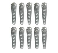 RC Crawler Metal Servo Arm Extension Horn 37mm 1/10 Scale Compatible avec Futaba Savox Xcore HL HD Power Go Tech(23T Silver 10pcs)
