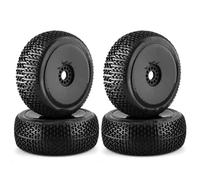 RC Crawler Pneus Compatible Avec HPI Pour HSP Pour BAZOOKA Pour CAMPER Pour Kyosho Pour Hongnuo 4PCS 116mm Off Road Buggy Pneus Roues 17mm Moyeux Hexagonaux 1/8 RC Voiture De Course 4WD(Black)