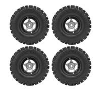 RC Crawler Wheel Rims Aluminium ALLIAM 5 étoiles Rims Set 120x46mm RC Wheels Roues pour les amateurs de RC hors route 4pcs (Argent)