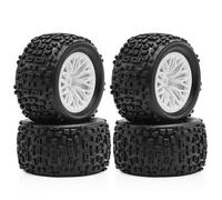RC Crawlers Composants pour Arrma pour Typhon pour Grom pour Granite 1/18 Pneu Roue 4 Pièces 12mm Hex RC Voiture Mise À Niveau Modèle Accessoires Remplacer(White)