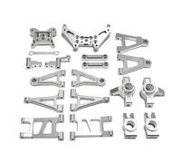 RC Crawlers Pour MJX 16207 16208 16209 16210 H16 Pour Hyper Go 1/14 RC 14301 14302 14301 Assemblage Vision Voiture Bloc Direction Moyeux Arrière Mises Niveau Pièces RC Accessoires(Silver)