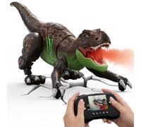 RC Dinosaure T-Rex Robot avec Caméra et Ecran LCD, Vidéo en Direct, Simulation de Mouvement Rampant, Fonction de Pulvérisation, Mode Performance, Effets Lumineux et Rugissements, Jouet pour Enfants