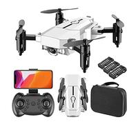 RC Drone with 4K Live Video Foldable RC Quadcopter 110° Super Wide Angle Support VR 3D Experience Anti-Shake Stabilization Shooting with (Color : White)(White)