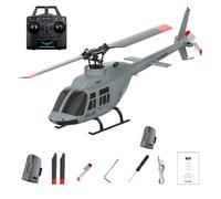RC ERA A60 Mini Bell206 RC Hélicoptère, avion gyroscopique stabilisé à 6 canaux avec maintien d'altitude et décollage à une touche, avion télécommandé d'intérieur et d'extérieur pour adolescents et