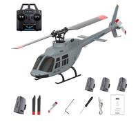 RC ERA A60 Mini Bell206 RC Hélicoptère, avion gyroscopique stabilisé à 6 canaux avec maintien d'altitude et décollage à une touche, avion télécommandé d'intérieur et d'extérieur pour adolescents et