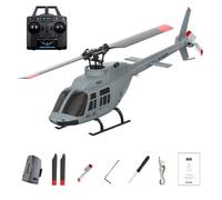 RC ERA A60 Mini Bell206 RC Hélicoptère, avion gyroscopique stabilisé à 6 canaux avec maintien d'altitude et décollage à une touche, avion télécommandé d'intérieur et d'extérieur pour adolescents et