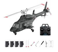 RC ERA A61 Hélicoptère RC avec décollage/atterrissage à une touche, échelle 1/52 Air-Wolf Rotor unique 2,4 G 4 CH Heli Aircraft Maintien d'altitude, positionnement du flux optique pour adultes et