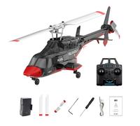 RC ERA A61 Hélicoptère RC avec décollage/atterrissage à une touche, échelle 1/52 Air-Wolf Rotor unique 2,4 G 4 CH Heli Aircraft Maintien d'altitude, positionnement du flux optique pour adultes et