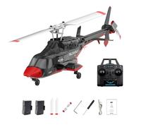 RC ERA A61 Hélicoptère RC avec décollage/atterrissage à une touche, échelle 1/52 Air-Wolf Rotor unique 2,4 G 4 CH Heli Aircraft Maintien d'altitude, positionnement du flux optique pour adultes et