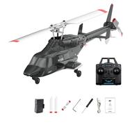 RC ERA A61 Hélicoptère RC avec décollage/atterrissage à une touche, échelle 1/52 Air-Wolf Rotor unique 2,4 G 4 CH Heli Aircraft Maintien d'altitude, positionnement du flux optique pour adultes et