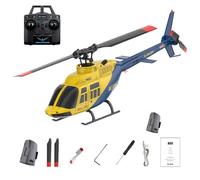 RC ERA BELL 206 Mini hélicoptère radiocommandé A60 à l'échelle 1/42 pour adultes, mini 4 canaux 2,4 GHz 90 classes avec gyroscope 6 axes, avion RTF débutant cadeau pour anniversaire, Noël (3 piles)