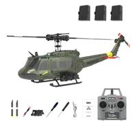 RC ERA C032 Hélicoptère RC avec décollage/atterrissage à une touche, échelle 1/48 UH-1 Huey 6CH 3D Vol inversé hélicoptère RC avec stabilisation gyroscopique à 6 axes, maintien d'altitude et système