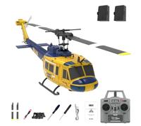 RC ERA C032 UH-1 Huey Hélicoptère télécommandé, atterrissage à une touche, vol 3D, maintien d'altitude, positionnement du flux optique, cadeau pour adolescents et adultes (jaune et bleu/2 piles)