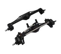 RC Essieu arrière Avant pour Axial pour Capra 1.9 pour Piste Illimitée pour Buggy pour UTB pour Currie F9 1/10 en Alliage D'aluminium Essieu Portail Avant Arrière Chenille RC(Black,1set)