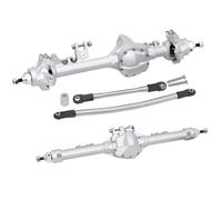 RC Essieu arrière Avant pour Axial pour SCX10 II pour Vanquish VS4-10 1/10 Pièce en Aluminium Construction Essieu Décalage Essieu Droit Ensemble RC Crawler pour Rock Truck Pièce(Silver,Set)