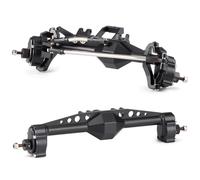 RC Essieu arrière Avant pour Capra pour LCG H10 Optic 1/10 Ensemble D'essieux Portiques Déportés Aluminium 7075 Usiné avec Support Servo BTA Châssis Crawler RC Reapir(Black,1set)