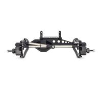 RC Essieu arrière Avant pour LCG pour SCX10 III pour Capra H10 1/10 Aluminium Ensemble D'essieux Portiques Décalés avec Support Servo 4 Roues Directrices pour Châssis Comp Optic(Black,Rear)