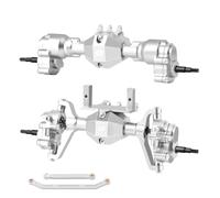 RC Essieu arrière Avant pour Redcat pour Ascent 18 pour Rock Ensemble D'essieux Portiques Avant Arrière RC avec Engrenages Acier Support Servo Biellettes Direction Tableau Bord Crawler(Silver)
