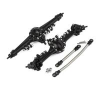 RC Essieu arrière Avant pour SCX10 II pour Element pour Enduro CC01 1/10 Essieu Avant Arrière CNC Intégré avec Support D'engrenage Biseauté Option Plate Forme sur Chenilles RC(Black,1set)