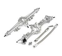 RC Essieu arrière Avant pour SCX10 II pour Element pour Enduro CC01 1/10 Essieu Avant Arrière CNC Intégré avec Support D'engrenage Biseauté Option Plate Forme sur Chenilles RC(Silver,1set)