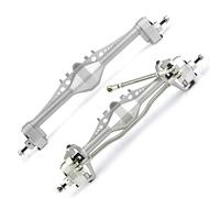 RC Essieu arrière Avant pour Scx10 pour Axial pour Capra 1.9 pour Unlimited Trail pour Buggy pour UTB pour Currie F9 1/10 2 Pièces Essieu Avant Arrière Alliage D'aluminium RC Crawler(Silver)