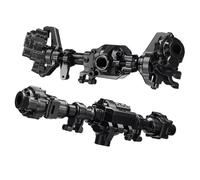 RC Essieu arrière Avant pour Traxxas pour TRX-4 pour Defender pour Bronco G500 1/10 Boîtier D'essieu Portique Aluminium Pièces Rechange Métalliques Modèle Réduit Crawler RC(Black)