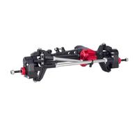 RC Essieu pour SCX10 III AR45P 1/10 RC Crawler Car Offset Portal Axle avec Transmission À Vitesse Constante Deux Supports Servo Tige De Direction pour(Black,Front axle)