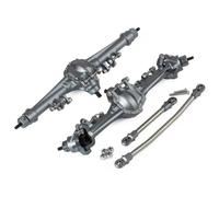 RC Essieu pour SCX10 pour Element pour Enduro CC01 1/10 RC Crawler Rig Essieu Avant Arrière Aluminium CNC Intégré Engrenage Conique Option Support SOA(Gray,Front and Rear)