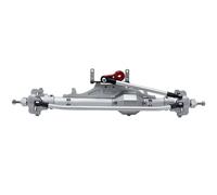 RC Essieux Pour Axial Pour Wraith 90018 RR10 Pour Capra 1.9 Pour UTB 1/10 CNC Essieu Avant Arrière Aluminium Complet Avec Biellette Direction Support Servo Chenille RC(Silver,Front)