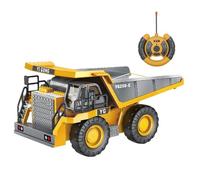 RC Excavator Truck Set - Light Sound Metal Dump Construction Vehicle Toy, Rechargeable Battery Engineering Play Equipment, Durable Kids Transport Machine Model | For Age 4-12 Children Christmas Holida