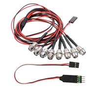 RC Feux Light Compatible avec Axial SCX10 pour Traxxas TRX4 D90 1/8 1/10 RC Car Kit D'éclairage 8 Perles De Lampe 2 Blanches 2 Rouges 4 Jaunes avec Panneau De Commande De Lampe CH3