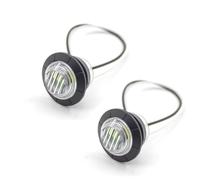 RC Feux Light pour 12 V 3 Cadre Acier Inoxydable Petit Rond Gabarit Feu Signalisation Yacht Camion Étanche Pièces Rechange(White)